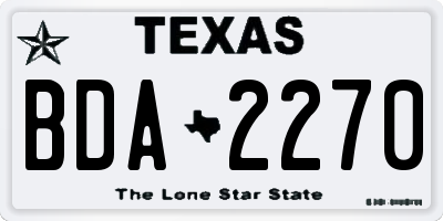 TX license plate BDA2270