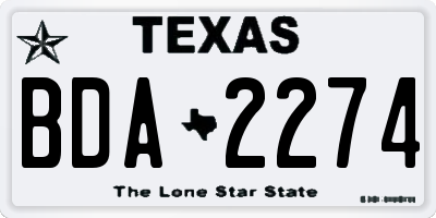 TX license plate BDA2274
