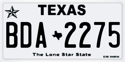 TX license plate BDA2275