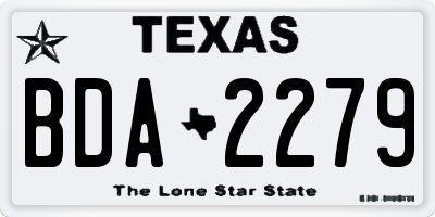 TX license plate BDA2279