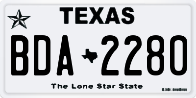 TX license plate BDA2280