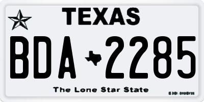 TX license plate BDA2285