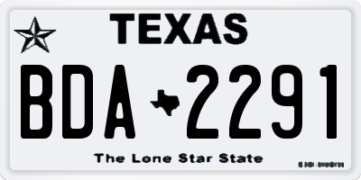 TX license plate BDA2291