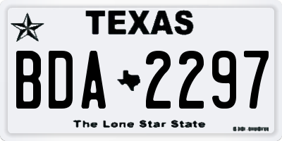TX license plate BDA2297