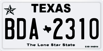 TX license plate BDA2310