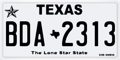 TX license plate BDA2313