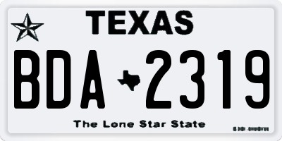 TX license plate BDA2319