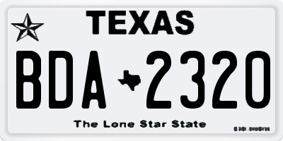 TX license plate BDA2320