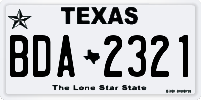 TX license plate BDA2321