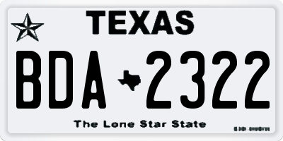 TX license plate BDA2322