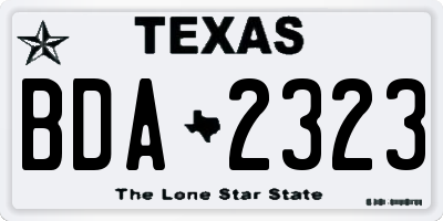 TX license plate BDA2323