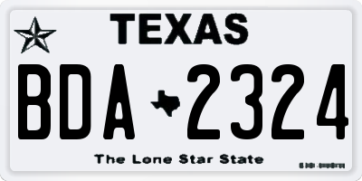 TX license plate BDA2324