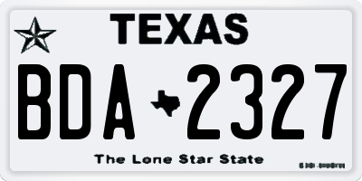 TX license plate BDA2327