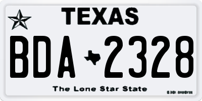 TX license plate BDA2328