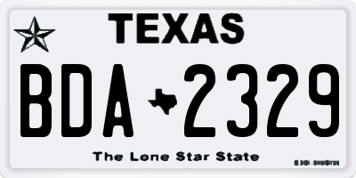 TX license plate BDA2329