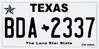 TX license plate BDA2337