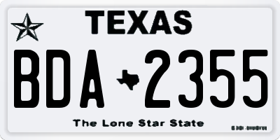 TX license plate BDA2355