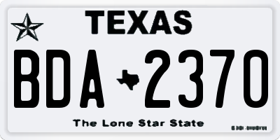TX license plate BDA2370