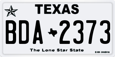 TX license plate BDA2373