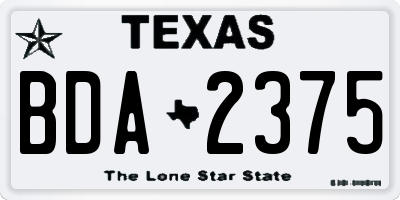 TX license plate BDA2375