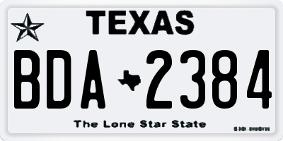 TX license plate BDA2384