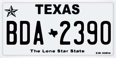 TX license plate BDA2390
