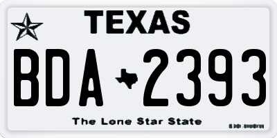 TX license plate BDA2393