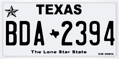 TX license plate BDA2394