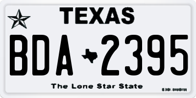 TX license plate BDA2395