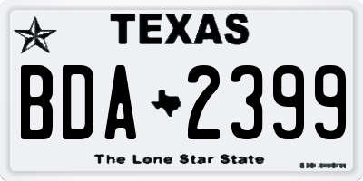 TX license plate BDA2399