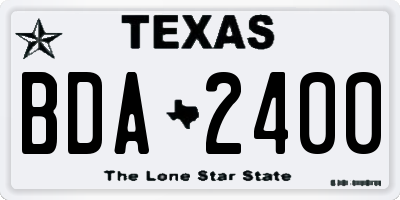 TX license plate BDA2400