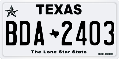 TX license plate BDA2403