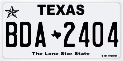 TX license plate BDA2404
