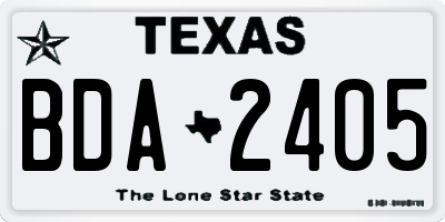 TX license plate BDA2405