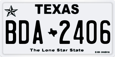 TX license plate BDA2406