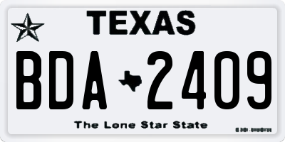 TX license plate BDA2409