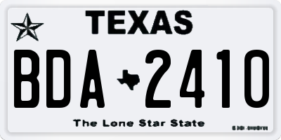 TX license plate BDA2410