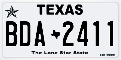TX license plate BDA2411