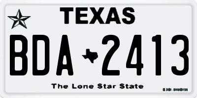 TX license plate BDA2413