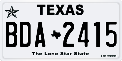 TX license plate BDA2415