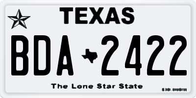 TX license plate BDA2422