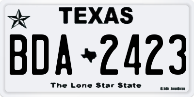 TX license plate BDA2423
