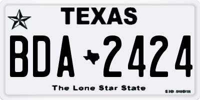 TX license plate BDA2424