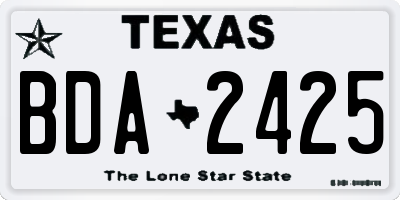 TX license plate BDA2425
