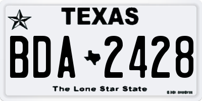 TX license plate BDA2428