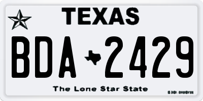 TX license plate BDA2429