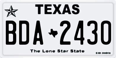 TX license plate BDA2430