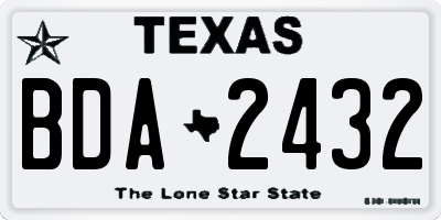 TX license plate BDA2432