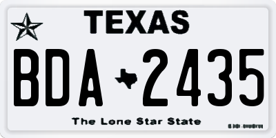 TX license plate BDA2435