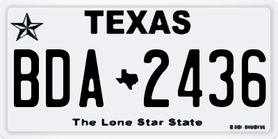 TX license plate BDA2436